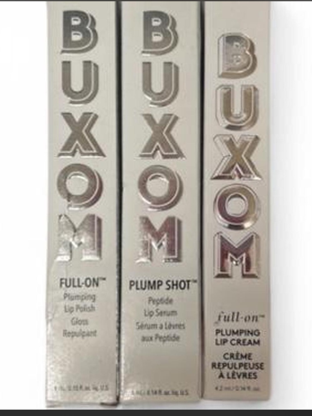 New Buxom lip polish, lip serum, & plumping lip cream.